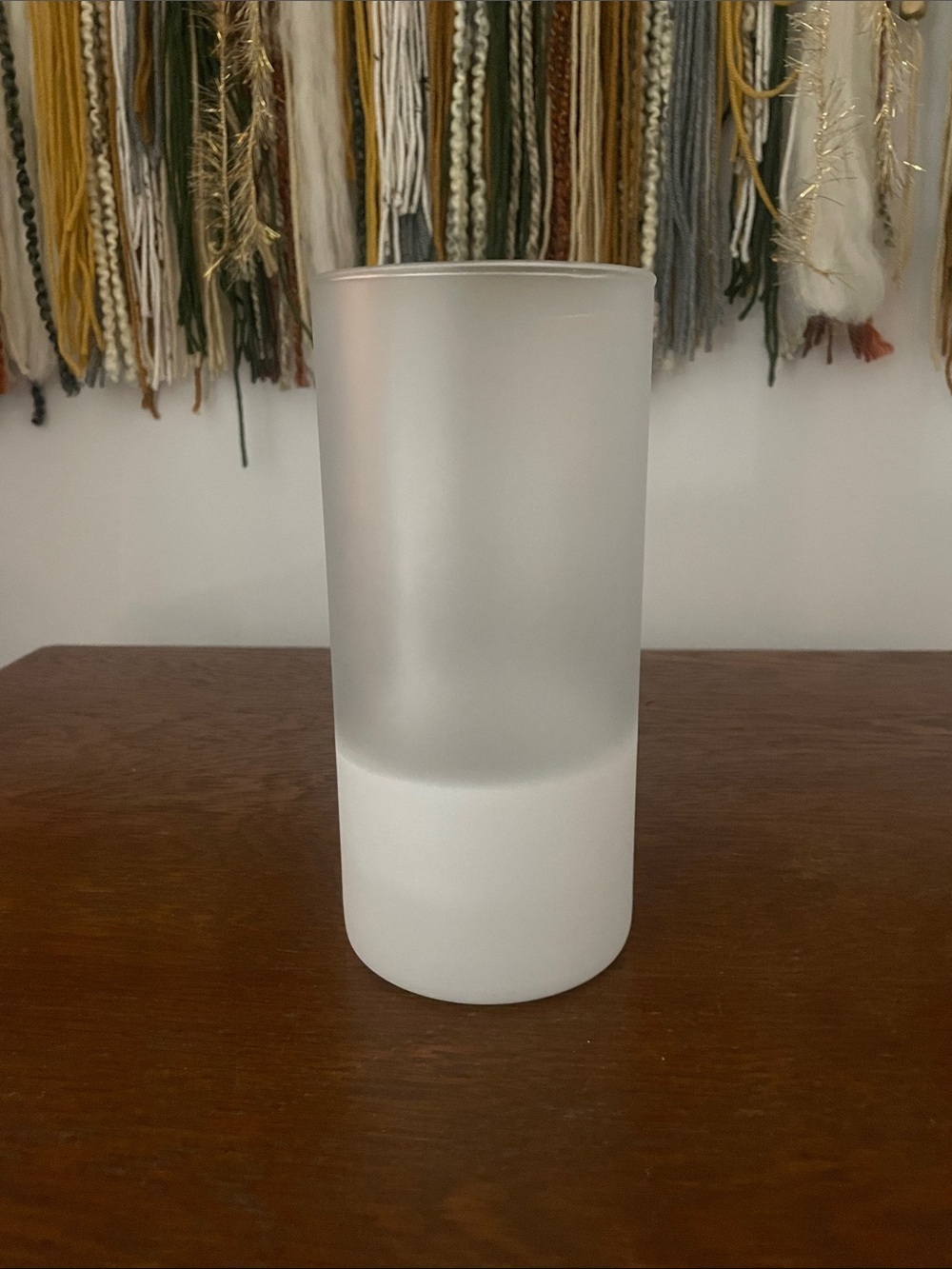 Frosted White Glass Vase - Home Accents